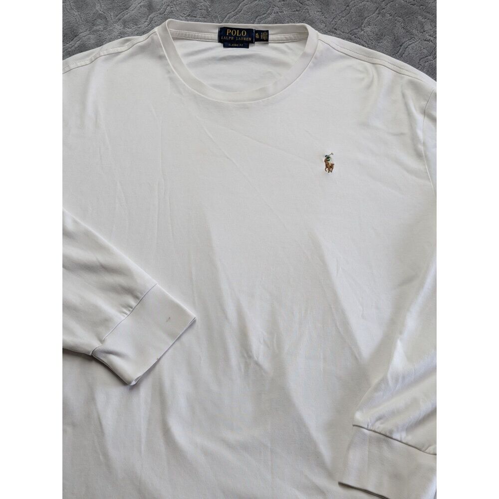 Polo Ralph Lauren Classic Fit White Tee Shirt Pony Logo Cotton XL